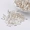 Glass Twisted Bugle Beads, Metallic Colours,White, 12x2mm, Hole: 0.5mm, about 555pcs/50g