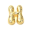 Rack Plating Brass Micro Pave Clear Cubic Zirconia Perdants, Cadmium Free & Lead Free, Long-Lasting Plated, Real 18K Gold Plated, Letter H, 22x18x6mm, Hole: 4x3mm