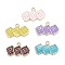 Alloy Enamel Pendants, Light Gold, Cookies, Mixed Color, 12x20.5x1.5mm, Hole: 1.5mm