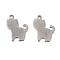 Non-Tarnish 201 Stainless Steel Pendants, Cat, Stainless Steel Color, 15x10.5x0.8mm, Hole: 1.4mm
