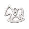 201 Stainless Steel Charms, Rocking Horse Charms, Stainless Steel Color, 14.5x14.5x1mm, Hole: 1.4mm