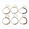 Brass Micro Pave Cubic Zirconia Strass & Paperclip Chain Bracelets, with 304 Stainless Steel Clasp, Mixed Color, 6-1/4x1/8 inch(15.9x0.4cm)