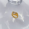 304 Stainless Steel with Cubic Zirconia Finger Rings, Real 18K Gold Plated, Triangle, US Size 6(16.5mm)