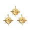 Ion Plating(IP) 304 Stainless Steel Pendant Rhinestone Settings, Star, Real 18K Gold Plated, Fit for 2.5mm Rhinestone, 21.5x19x3mm, Hole: 1.5mm