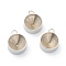 Tarnish Resistant 202 Stainless Steel Pendant Rhinestone Settings, for Pointed Back Rivoli Rhinestone, Flat Round, Stainless Steel Color, 12x9x4mm, Hole: 2mm, Fit for 8mm Rhinestone