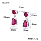 Cubic Zirconia Teardrop Dangle Stud Earrings, Platinum Rhodium Plated 925 Sterling Silver Earrings, Medium Violet Red, 12.8x3.93~4.7mm