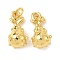 Brass Pendants, Rack Plating, Long-Lasting Plated, Cadmium Free & Lead Free, Golden, with Jump Ring, Pineapple, 18x9.5x8.5mm, Hole: 3.5mm
