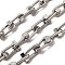 Brass Cube Link Chains, Cadmium Free & Nickel Free & Lead Free, Unwelded, Real Platinum Plated, 17x8x4.5mm