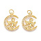 Brass Micro Pave Cubic Zirconia Cross Pendants, Angel & Fairy, with Jump Ring, Cadmium Free & Lead Free, Real 18K Gold Plated, 20.5x16.5x3.5mm, Hole: 4.2mm