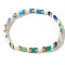 Bohemian Style Glass Seed Beaded Stretch Bracelets for Women Men, Rectangle, Colorful