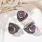 Natural Amethyst Adjustable Rings, Lead Free & Cadmium Free, Antique Silver Plated Brass Finger Rings for Women, 22.5mm, Inner Diameter: 17mm
