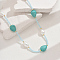 Fashionable Vintage Teardrop Imitation Pearl & Glass Sead Beaded Women's Long Necklaces, Sky Blue