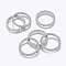 MIYUKI & TOHO Handmade Japanese Seed Beads, with 304 Stainless Steel Link Rings, Loom Pattern, Ring, Silver, Light Grey, 22~23x1.7mm
