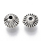 Tibetan Style Alloy Beads, Cadmium Free & Lead Free, Corrugated Beads, Bicone, Antique Silver, 6.5x5.5mm, Hole: 1.5mm, about 1490pcs/1000g