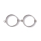 Non-Tarnish 201 Stainless Steel Connector Charms, Hollow Flat Round Link, Stainless Steel Color, 26.5x20x3mm, Hole: 2mm