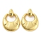 Brass Pendants, Cadmium Free & Lead Free, Teardrop, Real 16K Gold Plated, 33mm, Hole: 3.5x2mm