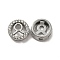 Alloy Crystal Rhinestone Slider Charms, Flat Round with Taurus Zodiac Sign, Platinum, 12x5mm, Hole: 2~8x2mm