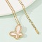 Brass Micro Pave Cubic Zirconia Pendant Neckalces, with Ion Plating(IP) 304 Stainless Steel Chain and Plastic Imitation Shell, Rack Plating, Real 18K Gold Plated, 15.75 inch(40cm)