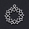 Non-Tarnish 201 Stainless Steel Pendants, Filigree Joiners Findings, Laser Cut, Mandala Flower, Stainless Steel Color, 19.5x18x1mm, Hole: 1.5mm