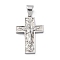 304 Stainless Steel Pendants, Cross with Jesus Charms, Anti-Tarnish, Stainless Steel Color, 38x25x4.5mm, Hole: 8.5x5.6mm