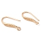 Brass Earring Hooks, Ear Wire, with Loops, Cadmium Free & Nickel Free & Lead Free, Light Gold, 18x1.5mm, Hole: 1.5mm, 22 Gauge, Pin: 0.6mm