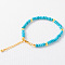 Simple Design Synthetic Turquoise Beaded Bracelets for Women, 15.75 inch(40cm)