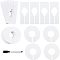 61Pcs 3 Style Rectangle & Flat Round Blank Clothing Rack Size Divider and Dry Erase Markers with Magnetic Cap, White, 61pcs/set