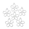Alloy Hollow Pendants, Flower, Platinum, 19x17mm