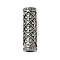 304 Stainless Steel European Beads, Large Hole Beads, Column with Fleur De Lis, Antique Silver, 32x10mm, Hole: 6mm
