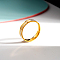 Stainless Steel Grooved Finger Rings for Women, Real 18K Gold Plated, US Size 8(18.1mm)