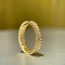 Alloy Finger Rings for Women, with Cubic Zirconia, Golden, US Size 6(16.5mm)
