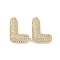 Brass Micro Pave Clear Cubic Zirconia Pendants, Cadmium Free & Nickel Free & Lead Free, Letter L, 22x16.5x6mm, hole: 3.5x2mm and 1.8x2.5mm