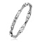 Stainless Steel Panther Chain Watch Band Bracelets, with Rhinestone and Watch Band Clasps, Stainless Steel Color, Crystal, 7-1/2 inch(19cm)