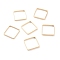 Brass Linking Rings, Long-Lasting Plated, Square, Real 24K Gold Plated, 10x10x1mm, Inner Diameter: 9x9 mm