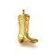 304 Stainless Steel Pendants, Cowboy Boots Charm, Real 14K Gold Plated, 16x9.5x3.5mm, Hole: 1.2mm