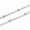Tarnish Resistant 304 Stainless Steel Cable Chains, Satellite Chains, Soldered, Oval, Stainless Steel Color, 0.4mm