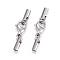 Tarnish Resistant 304 Stainless Steel Lobster Claw Clasps, with Cord Ends, Stainless Steel Color, 27mm, Inner diameter: 2.5mm