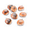 Natural Trumpet Shell Pendants, with Platinum Tone Brass Findings, Half Round/Dome, Saddle Brown, 26.5~29x20.5~23x8.5mm, Hole: 2.2mm