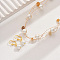 Natural Gemstone Chips & Glass Round Beaded Multilayer Necklaces & Earrings Sets for Women, Brass Jewelry Sets, Golden