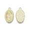 Rack Plating Alloy Pendants, Cadmium Free & Nickel Free & Lead Free, Oval with Saint, Light Gold, 23x13x2mm, Hole: 1.8mm