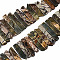 Natural Picasso Stone/Picasso Jasper Beads Strands, Graduated Strip, 18~52x8~12x4~5.5mm, Hole: 1.2mm, about 42~43pcs/strand, 15.94 inch~16.14 inch(40.5~41cm)
