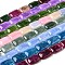 Natural Dyed Malaysia Jade Beads Strands, Rectangle, Mixed Color, 18~18.5x13~13.5x4.5~5mm, Hole: 1.2mm, about 22pcs/strand, 15.87''(40.3cm)