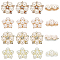 16Pcs 4 Styles Flower Shape Alloy Cabochons, Micro Pave Cubic Zirconia and with Imitation Pearl Beaded, for Brooch Jewelry Making, Mixed Color, 19~22.5x19.5~22.5x10~10.5mm, 4pcs/style