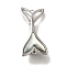 Brass with Shell Fold Over Clasps, Cadmium Free & Nickel Free & Lead Free, Fishtail, Platinum, 30mm