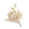 Ballerina Alloy Brooch with Resin Pearl, Exquisite Rhinestone Lapel Pin for Girl Women, Golden, Colorful, 59x45x16.5mm, Pin: 0.8mm