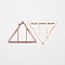 Alloy Filigree Joiners, Triangle, Rose Gold, 20x23x1mm