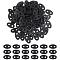 100Pcs Plastic Connector Charms, Oval, Black, 19x11x3.5mm, Hole: 3.5mm