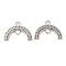 Brass Connector Charms, Hollow Arch Links, Cadmium Free & Nickel Free & Lead Free, Real Platinum Plated, 13x18x2mm, Hole: 1.8mm and 2mm