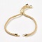 Nylon Twisted Cord Bracelet Making, Slider Bracelet Making, with Brass Findings, Cadmium Free & Lead Free, Long-Lasting Plated, Tree of Life, Light Khaki, Real 18K Gold Plated, 9 inch(23cm), 3mm, Hole: 2mm, single chain length: about 12.5cm