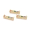 Brass Micro Pave Cubic Zirconia Pendants, Rectangle, Colorful, Golden, 6x20x2.5mm, Hole: 1.2mm